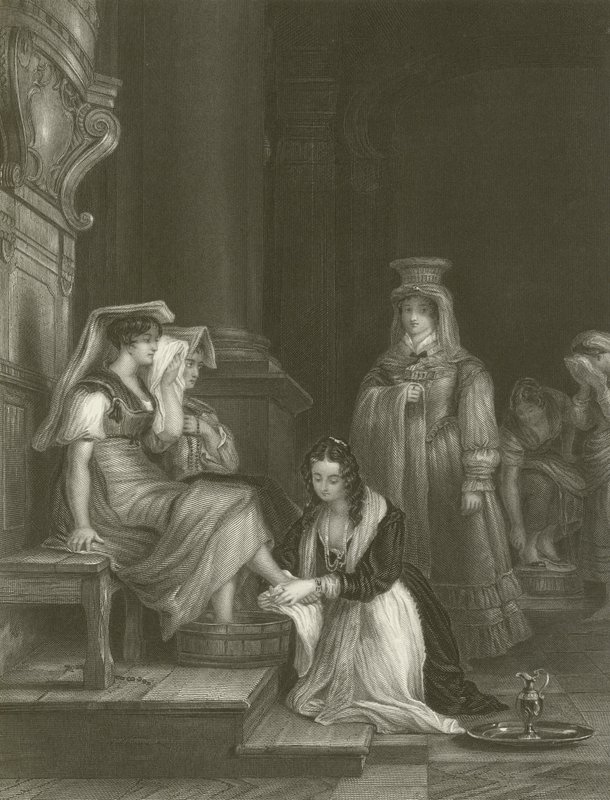 La princesa Doria lavando los pies de los peregrinos de David Wilkie