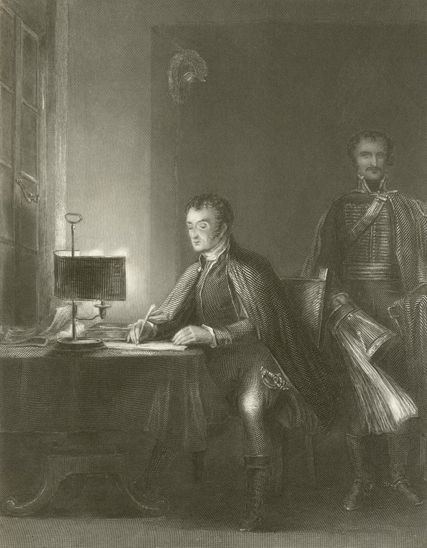 El Duque de Wellington escribiendo sus despachos de David Wilkie