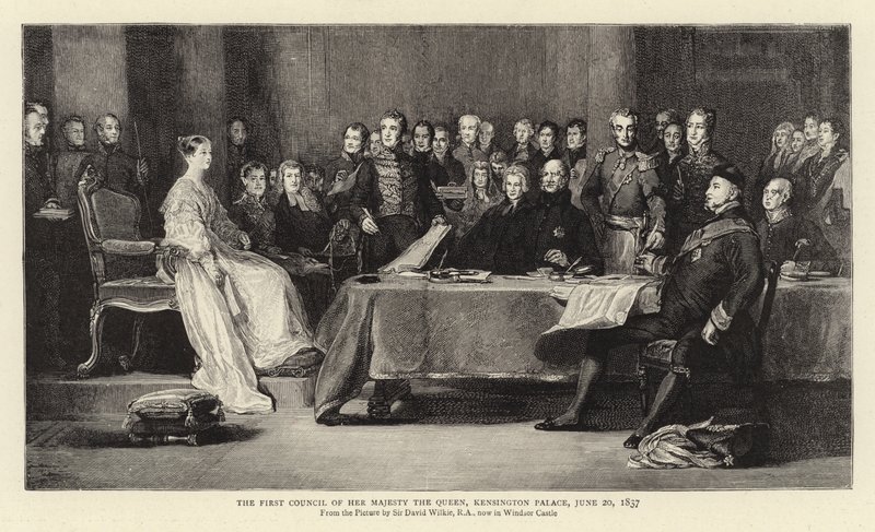 El primer consejo de Su Majestad la Reina, Palacio de Kensington, 20 de junio de 1837 de David Wilkie