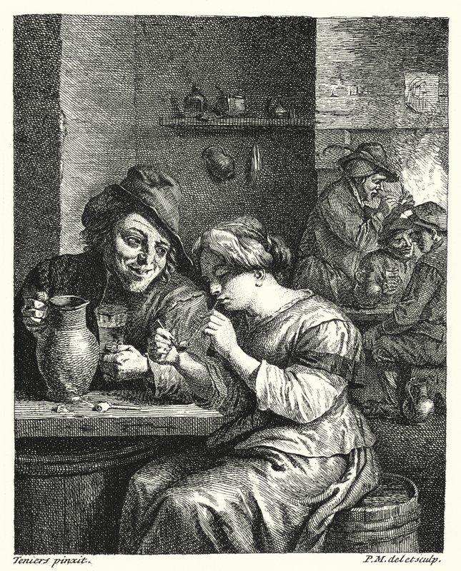 La Mujer Fumadora de David the Younger (after) Teniers