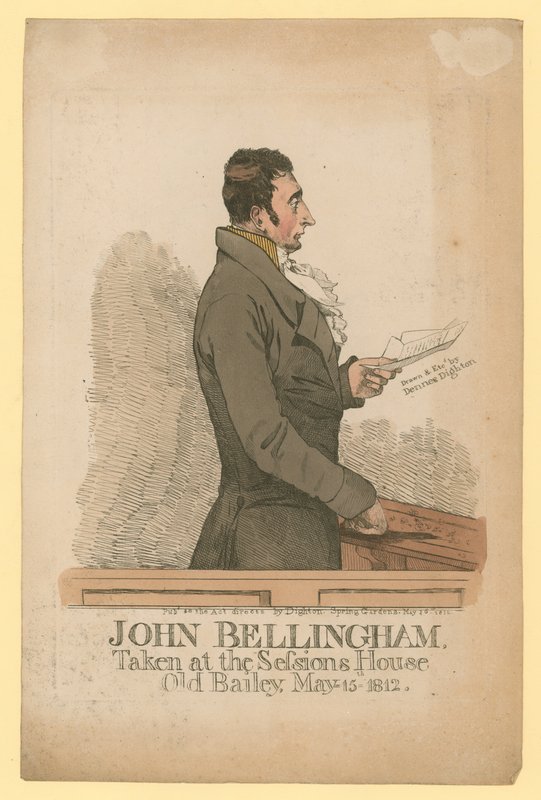 John Bellingham, tomado en la Casa de Sesiones, Old Bailey, 15 de mayo de 1812 de Denis Dighton