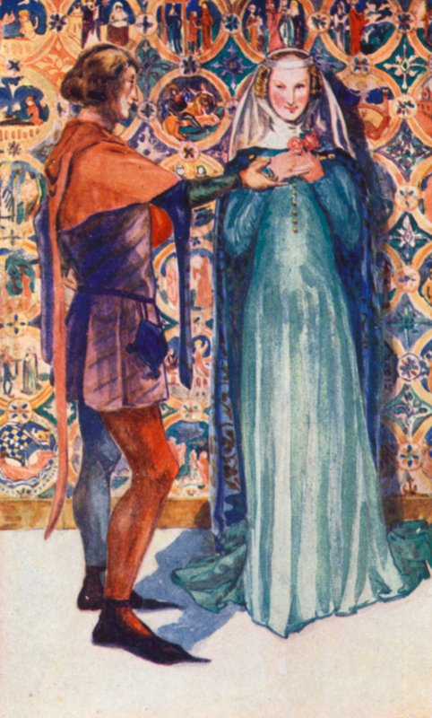 Un hombre y una mujer de la época de Eduardo II 1307-1327 de Dion Clayton Calthrop