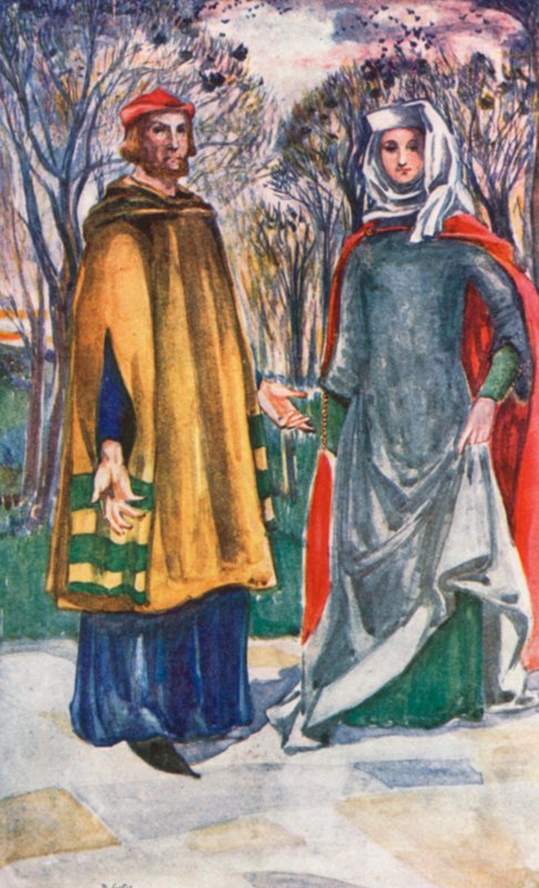 Un hombre y una mujer de la época de Eduardo I 1272-1307 de Dion Clayton Calthrop
