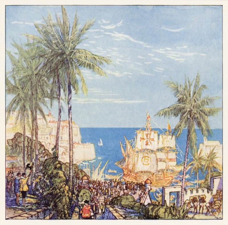 Rudyard Kipling: La canción de Diego Valdez (litografía en color) de Donald (after) Maxwell