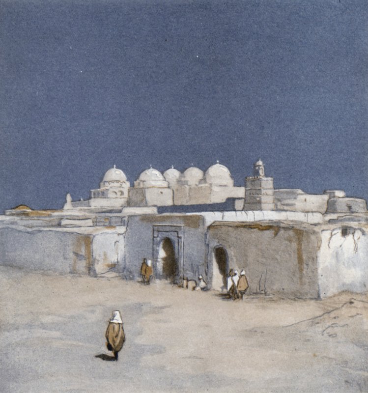 La Mezquita de las Espadas en Kairouan (litografía en color) de Donald (after) Maxwell