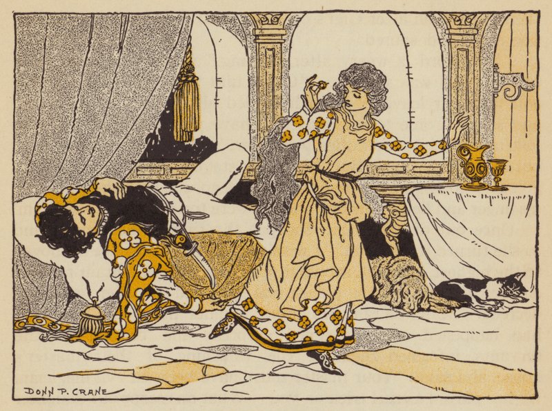 Gigi y el anillo mágico, cuento italiano (litografía en color) de Donn P. Crane