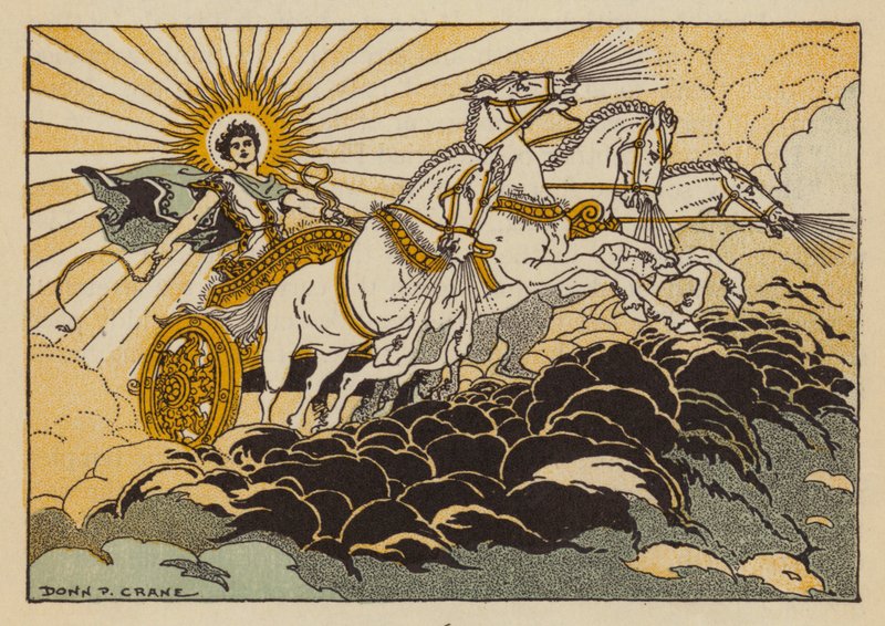 Faetón, dios de la mitología griega (litografía en color) de Donn P. Crane