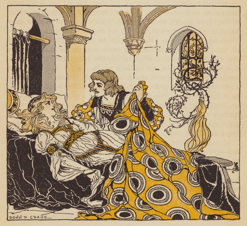 La Bella Durmiente (litografía en color) de Donn P. Crane