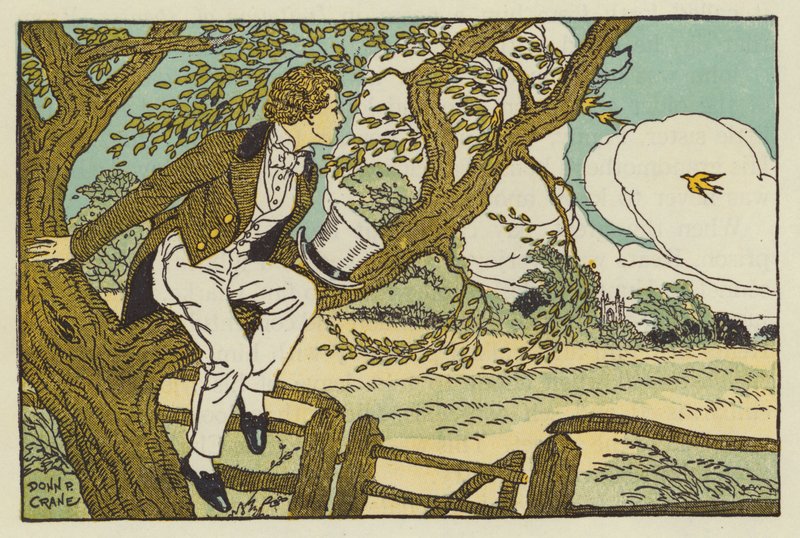 El joven John Keats (litografía en color) de Donn P. Crane
