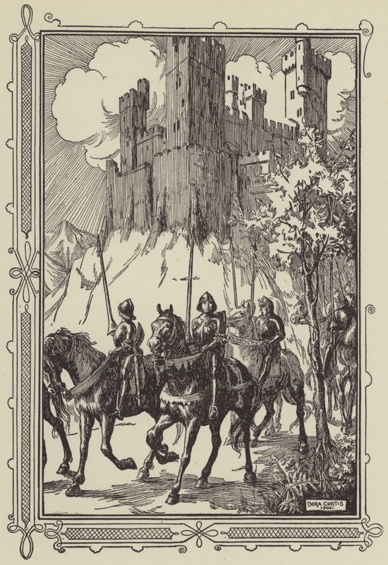 Sir Galahad en la abadía de Dora Curtis