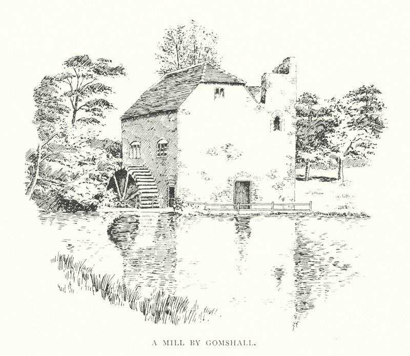 Un molino de Gomshall (litografía) de Duncan Moul