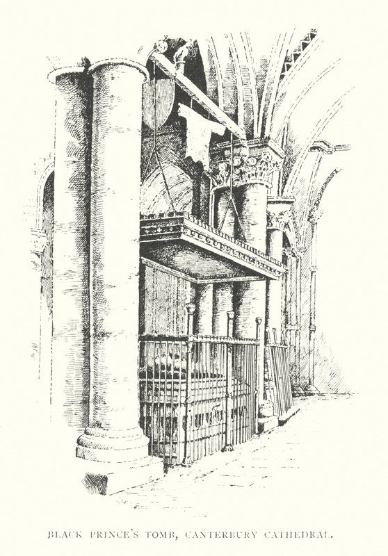 Tumba del Príncipe Negro, Catedral de Canterbury (litografía) de Duncan Moul