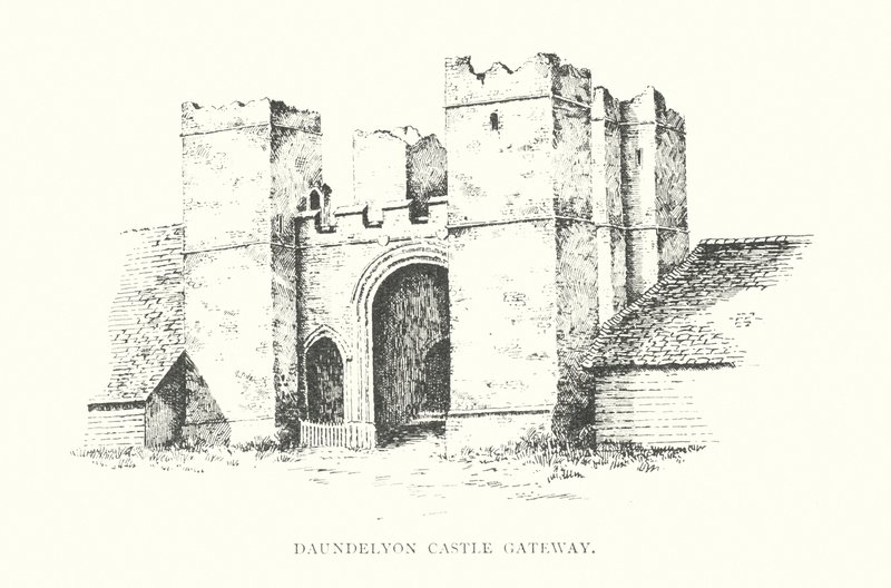 Puerta del castillo de Daundelyon (litografía) de Duncan Moul