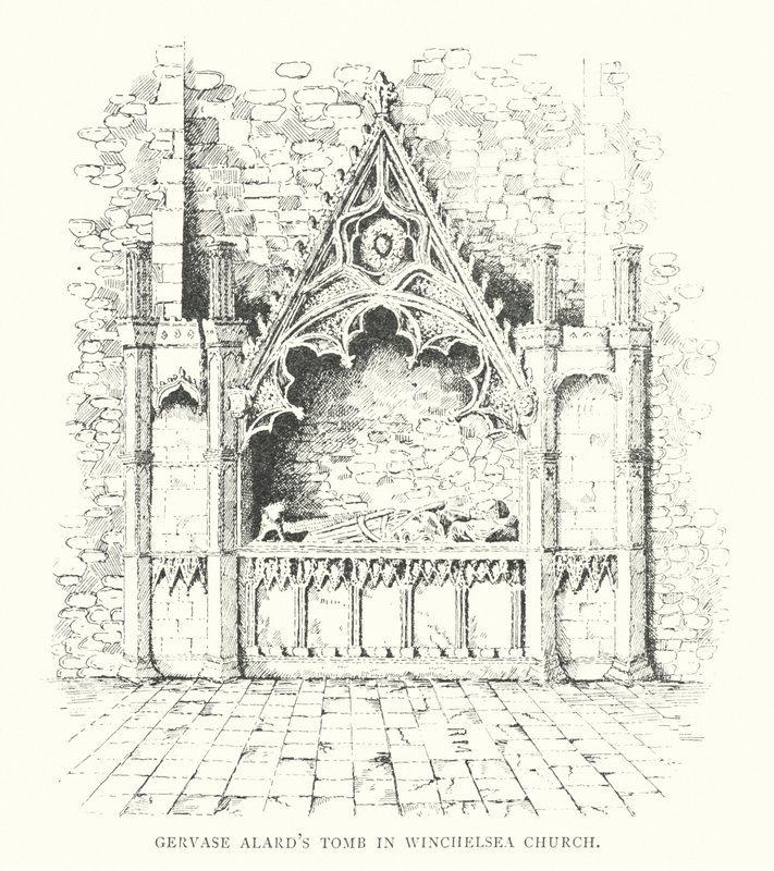 Tumba de Gervase Alard en la iglesia de Winchelsea (litografía) de Duncan Moul