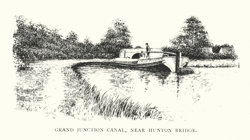 Grand Junction Canal, cerca de Hunton Bridge (litografía) de Duncan Moul
