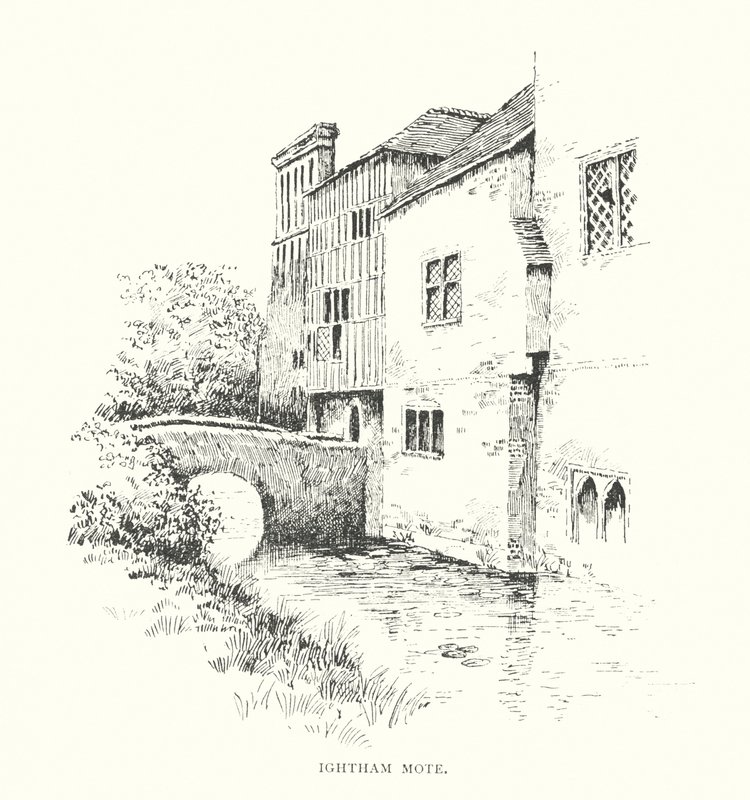 Ightham Mote (litografía) de Duncan Moul