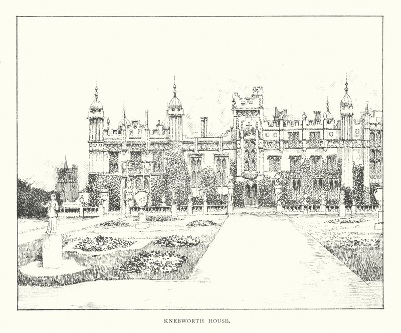 Casa Knebworth (litografía) de Duncan Moul