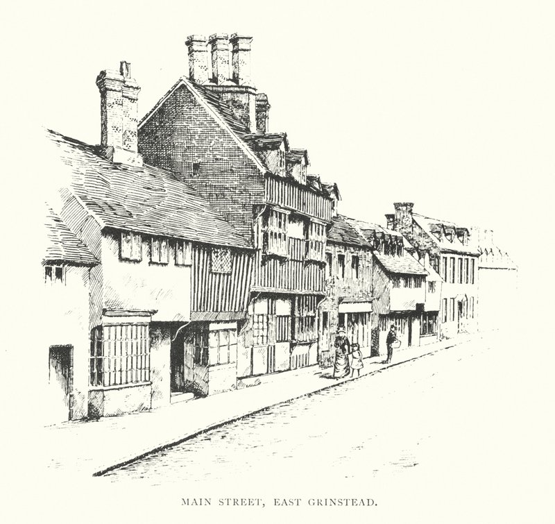 Main street, East Grinstead (litografía) de Duncan Moul