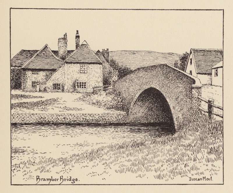 Sussex: Bramber Bridge (litografía) de Duncan Moul