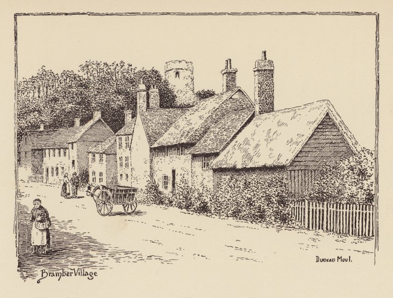 Sussex: Bramber Village (litografía) de Duncan Moul