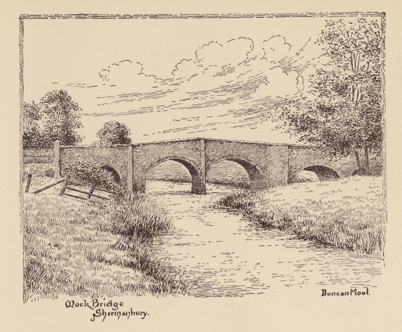Sussex: Mock Bridge, Shermanbury (litografía) de Duncan Moul
