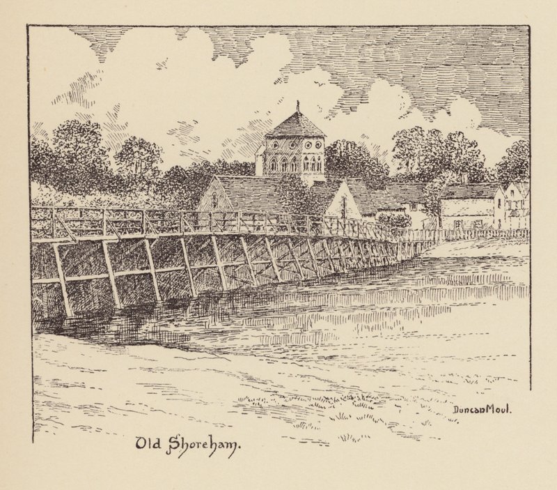 Sussex: Old Shoreham (litografía) de Duncan Moul
