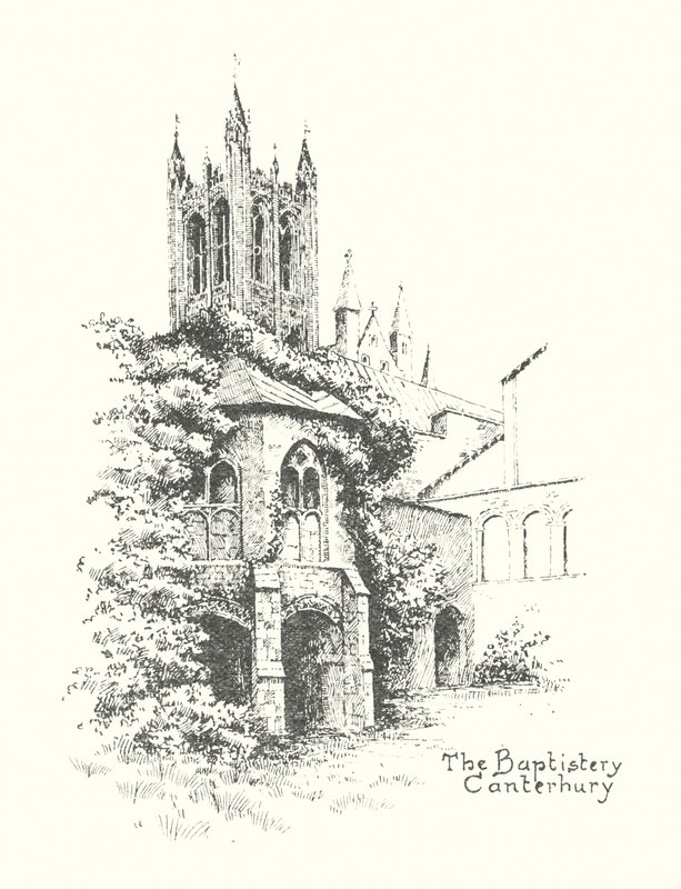 Baptisterio de Canterbury (litografía) de Duncan Moul