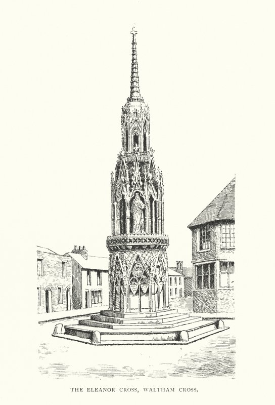 The Eleanor Cross, Waltham Cross (litografía) de Duncan Moul