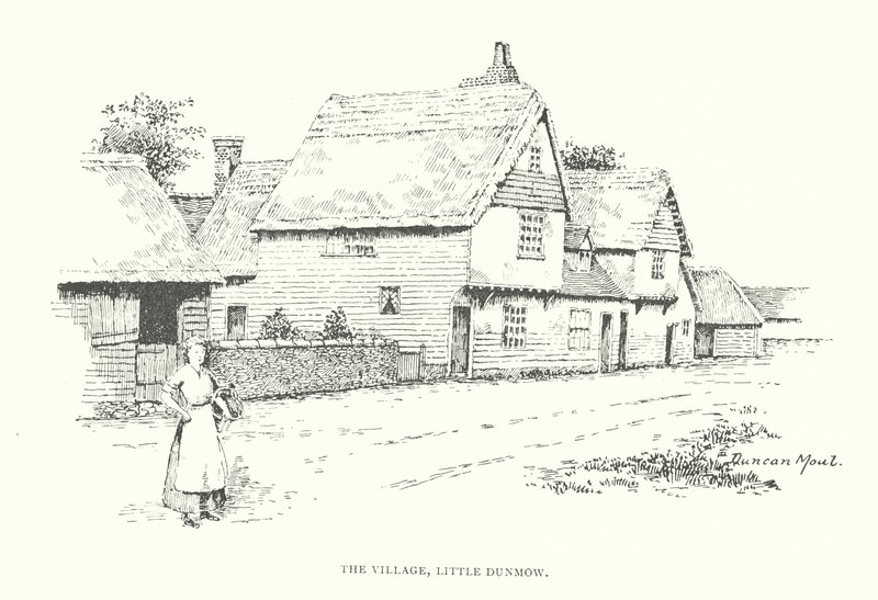 The Village, Little Dunmow (litografía) de Duncan Moul