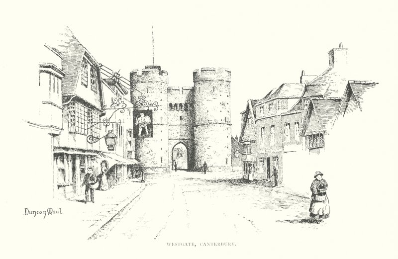 Westgate, Canterbury (litografía) de Duncan Moul