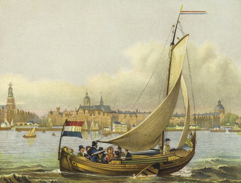 Paseo en bote en el Y, Países Bajos, siglo XIX de Dutch School