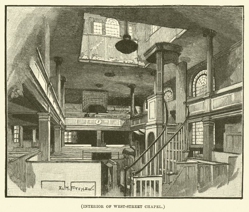 Interior de la Capilla de West-Street (grabado) de E.H. Fitchew