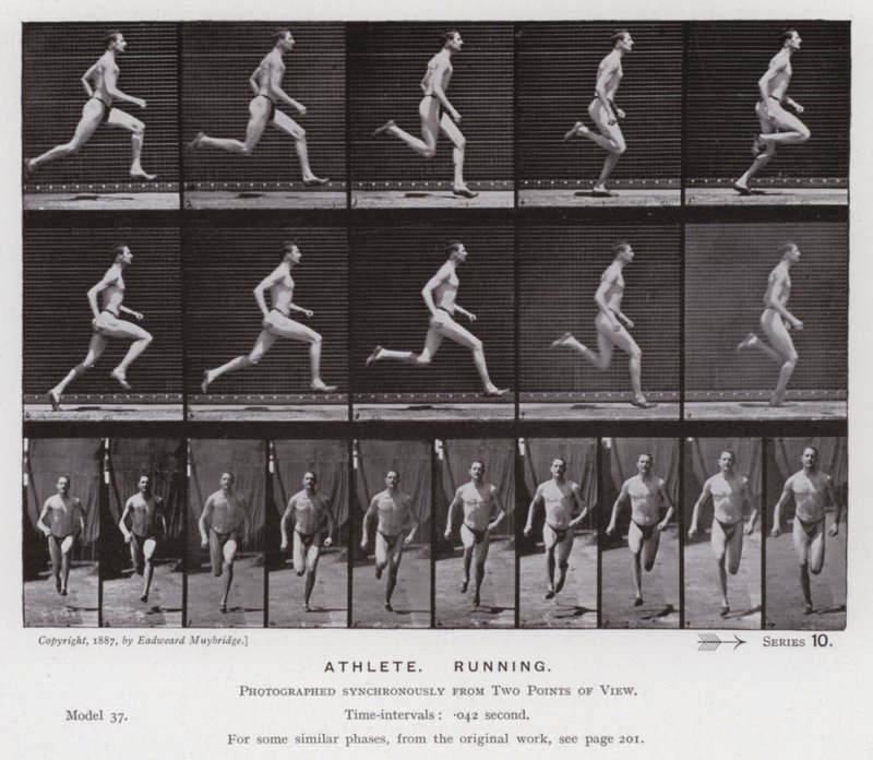La figura humana en movimiento: atleta corriendo de Eadweard Muybridge