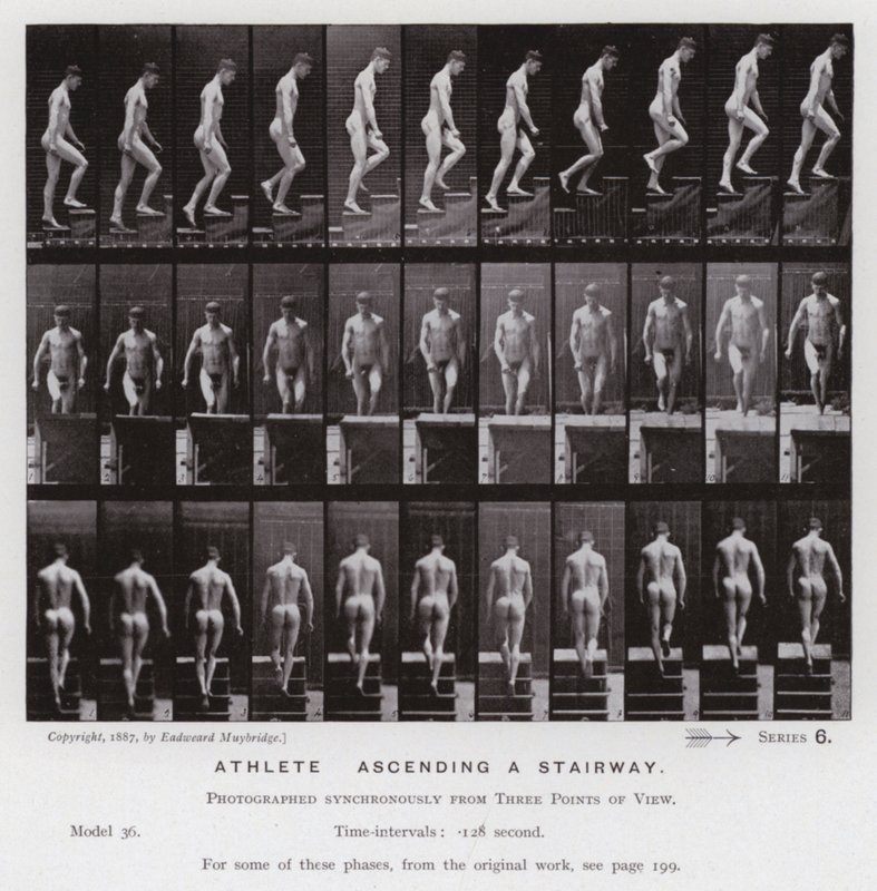 La Figura Humana en Movimiento: Atleta, Subiendo una Escalera de Eadweard Muybridge