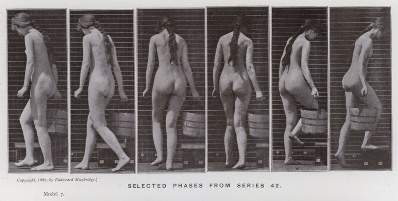 La figura humana en movimiento: fases seleccionadas de la serie 42 de Eadweard Muybridge