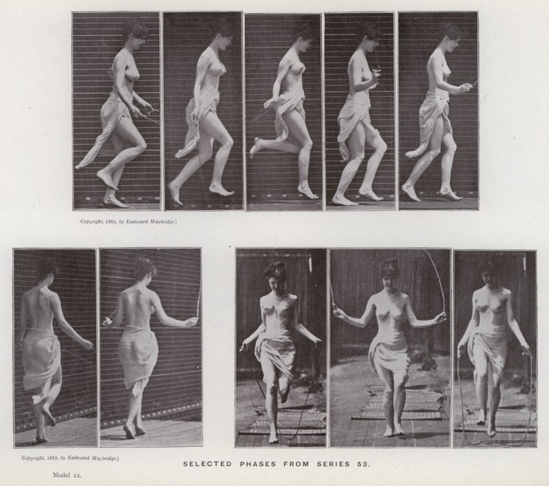 La figura humana en movimiento: Fases seleccionadas de la serie 53 de Eadweard Muybridge