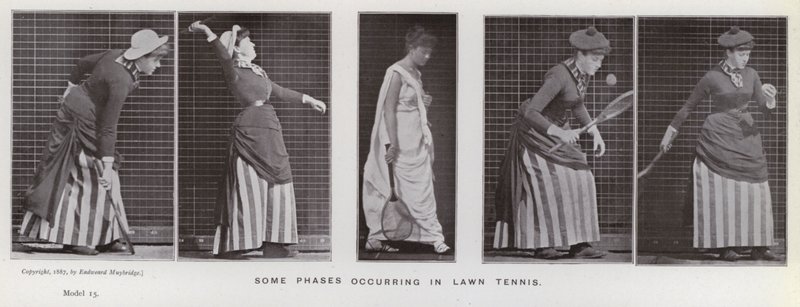 La figura humana en movimiento: algunas fases en el tenis de césped de Eadweard Muybridge