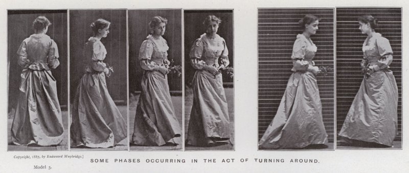 La figura humana en movimiento: Algunas fases en el acto de girar de Eadweard Muybridge