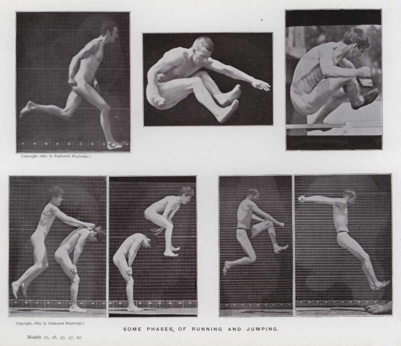 La figura humana en movimiento: Algunas fases de correr y saltar de Eadweard Muybridge