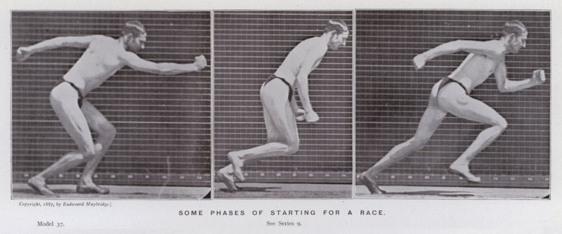 La figura humana en movimiento: Algunas fases de inicio de una carrera de Eadweard Muybridge