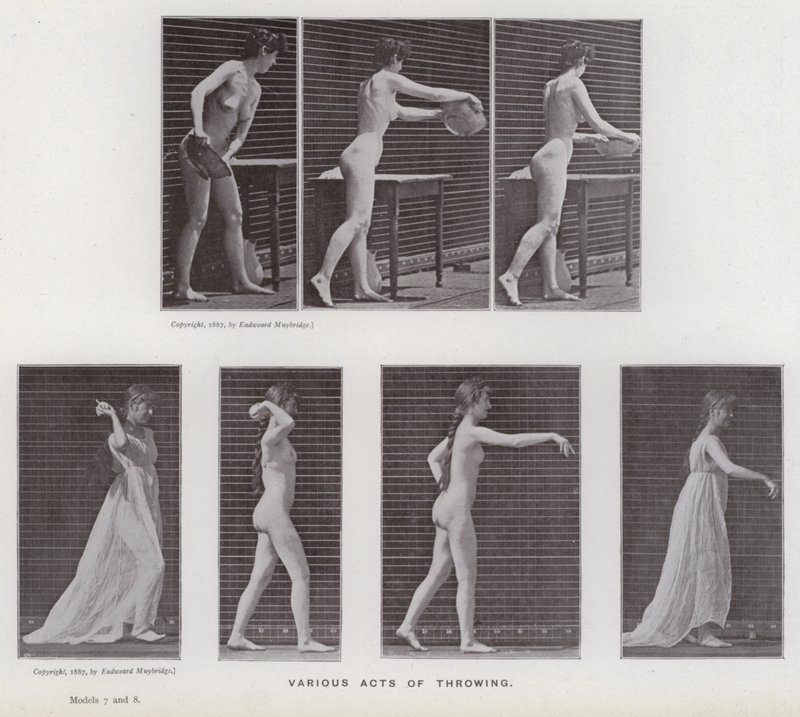 La figura humana en movimiento: Varios actos de lanzamiento de Eadweard Muybridge