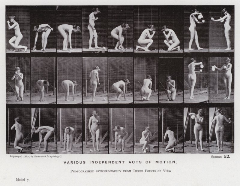 La figura humana en movimiento: Diversos actos independientes de movimiento de Eadweard Muybridge