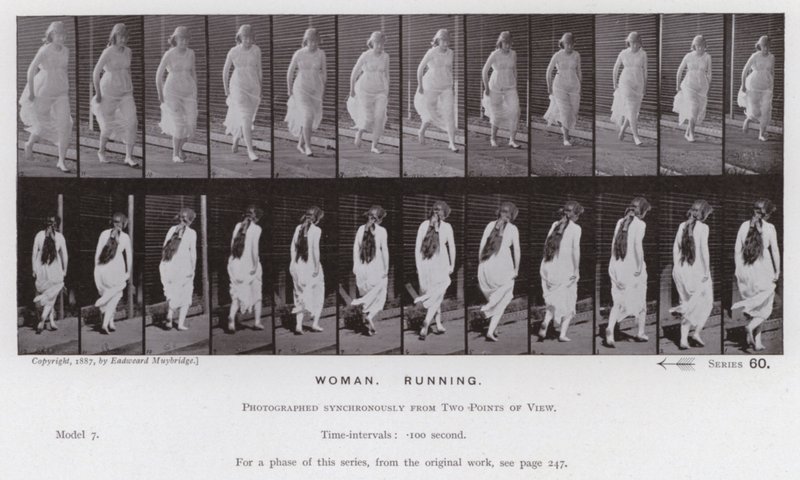 La figura humana en movimiento: Mujer, corriendo de Eadweard Muybridge