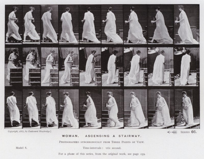La Figura Humana en Movimiento: Mujer, subiendo una escalera de Eadweard Muybridge