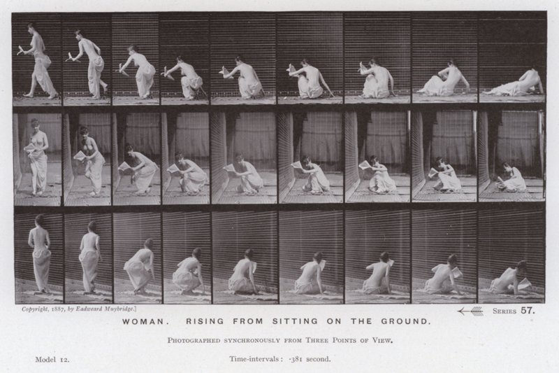 La figura humana en movimiento: Mujer, levantándose del suelo de Eadweard Muybridge