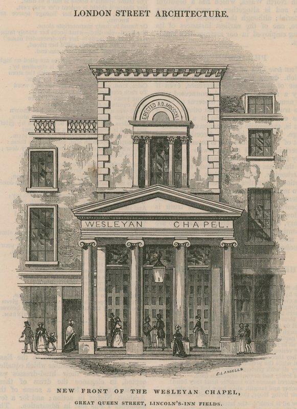 Nueva fachada de la Capilla Wesleyana, Great Queen Street, Lincoln