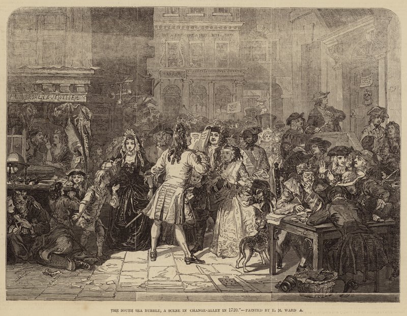 La burbuja del Mar del Sur, una escena en Change-Alley en 1720 de Edgar Melville Ward