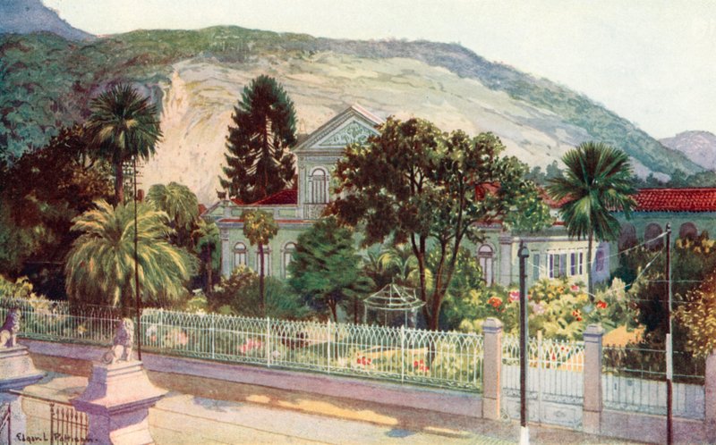 Residencia del senador Ruy Barboza, Rua Sao Clemente (litografía en color) de Edgar L. Pattison