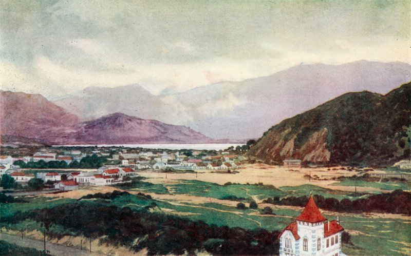 Suburbio Sur de Río de Janeiro, Ipanema (litografía en color) de Edgar L. Pattison