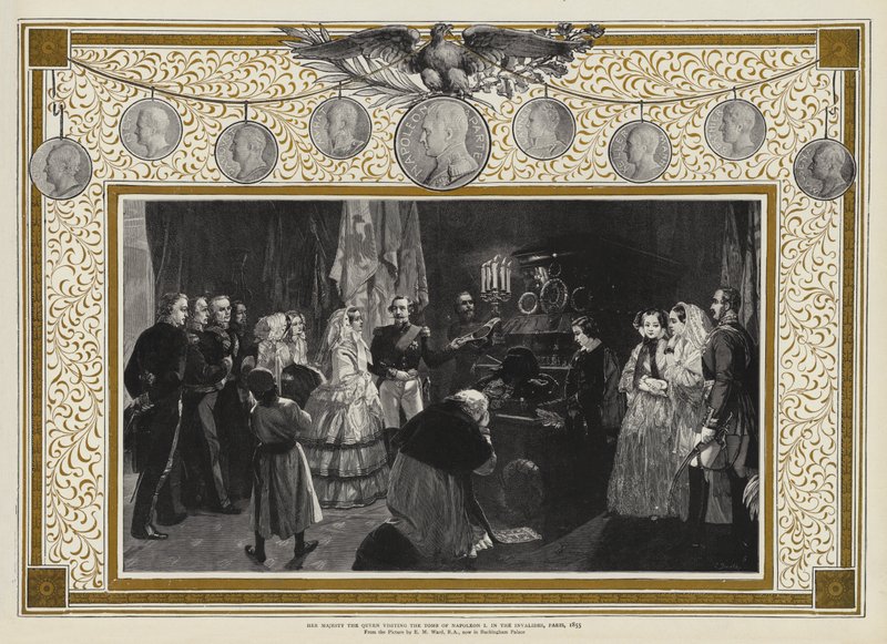 Su Majestad la Reina visitando la Tumba de Napoleón I en los Inválidos, París, 1855 de Edgar Melville Ward